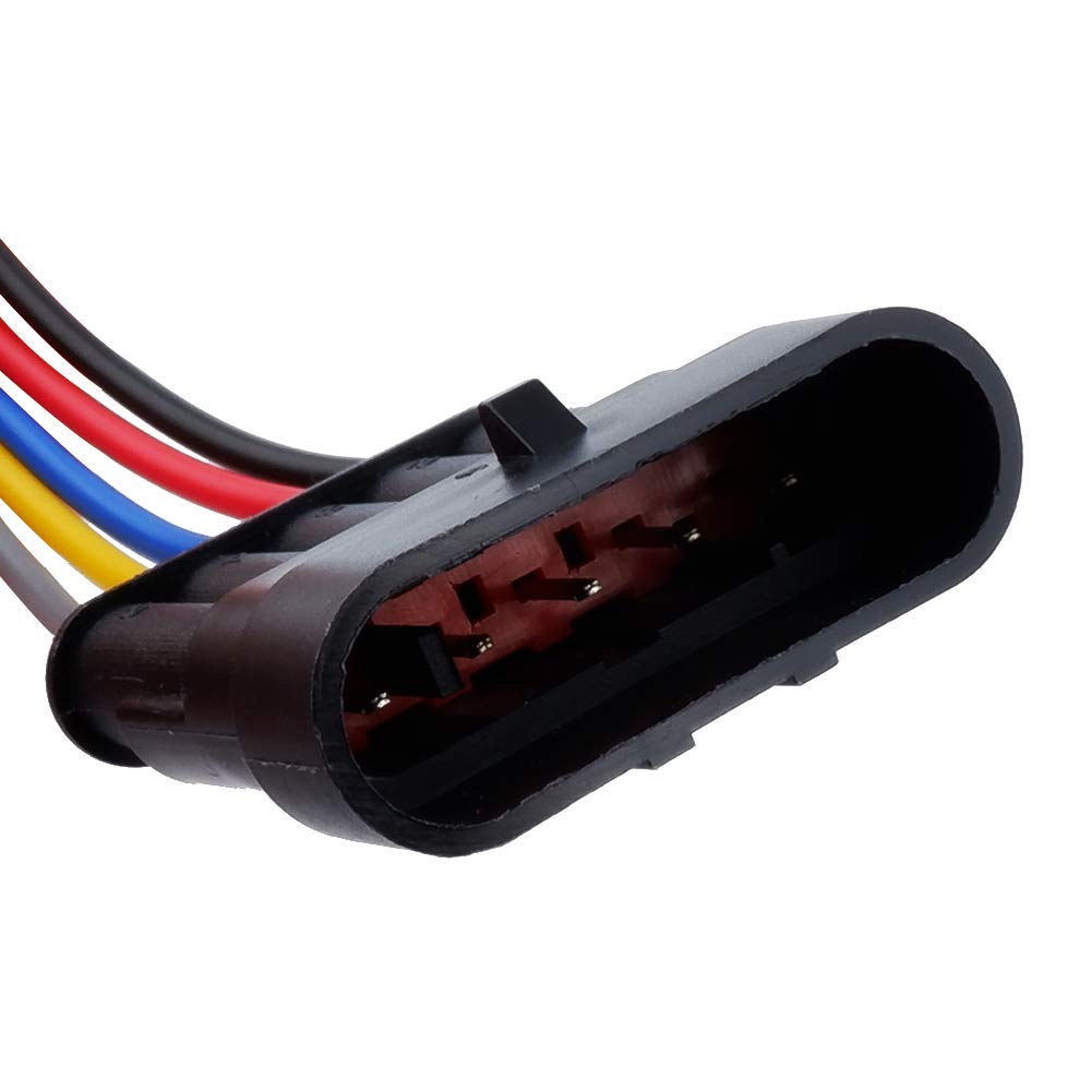 Muyi 5 Sets 5 Pin Wire Connector 18Awg Waterproof Electrical Connectors Kit With 10Cm Pigtail 1.5Mm Series Weatherpack Connector