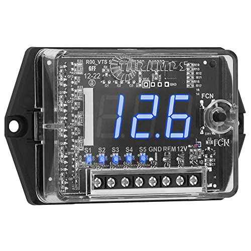 Taramp's VTS5.1 Automotive Digital Voltmeter & Sequencer - Blue LED, SPL Mode, Voltage Protection, Black
