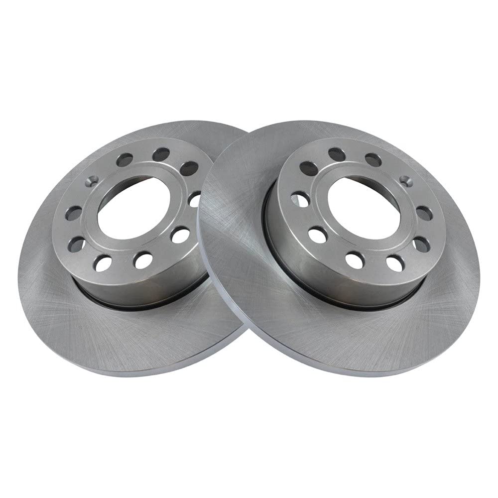 Trq Rear Brake Rotors Set Solid Compatible With 2008 Audi A3 A3 Quattro 2005-2010 Volkswagen Jetta 2008 Rabbit