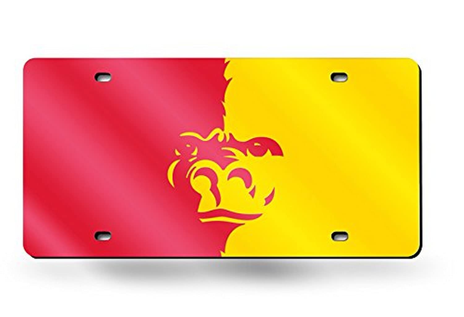 Rico Industries Ncaa Pittsburg State Gorillas Laser Inlaid Metal License Plate Tag Team Color, 6 X 12-