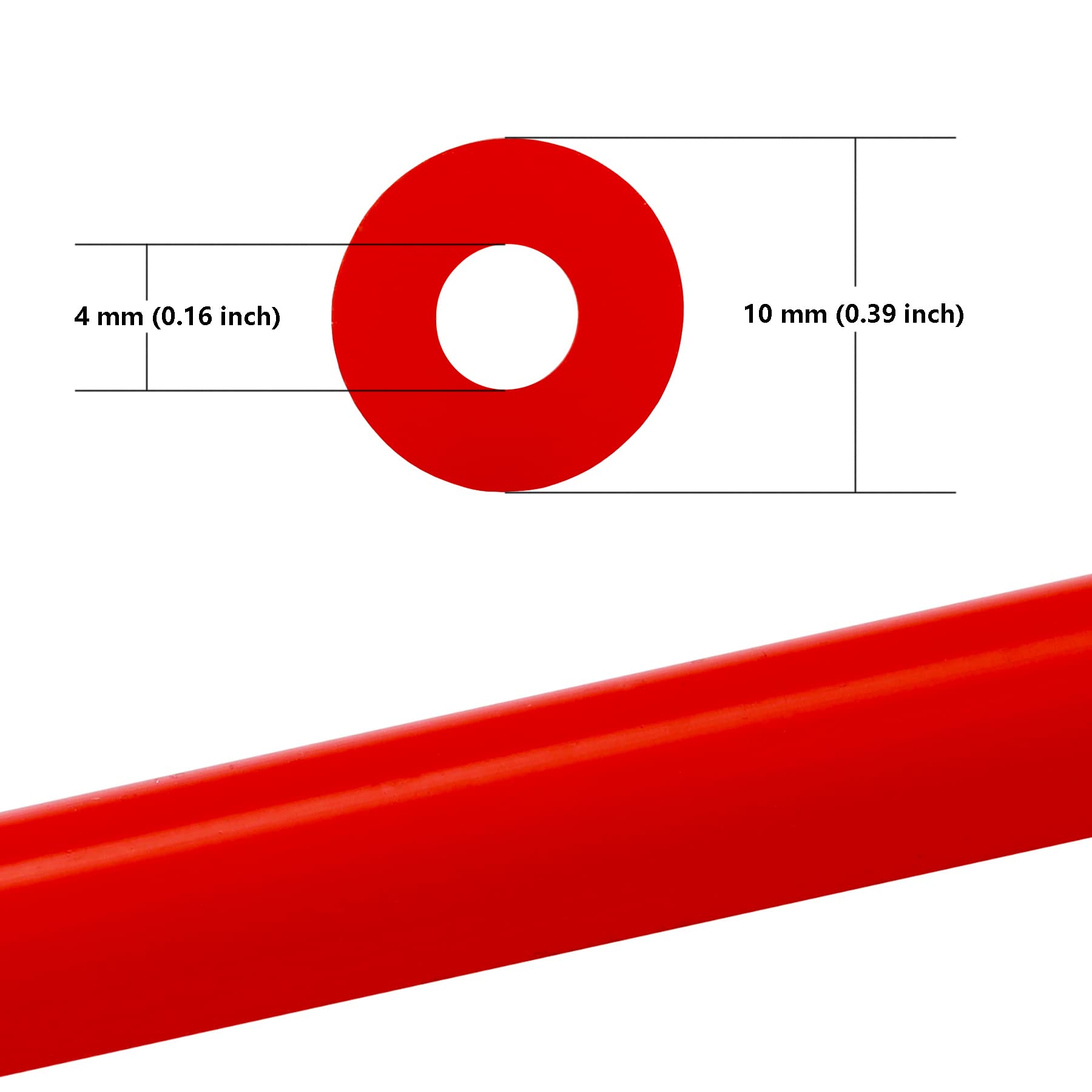Ucreative 5Ft Id 5/32'' (4Mm) High Temperature Silicone Vacuum Tubing Hose 130Psi Max Pressure Red