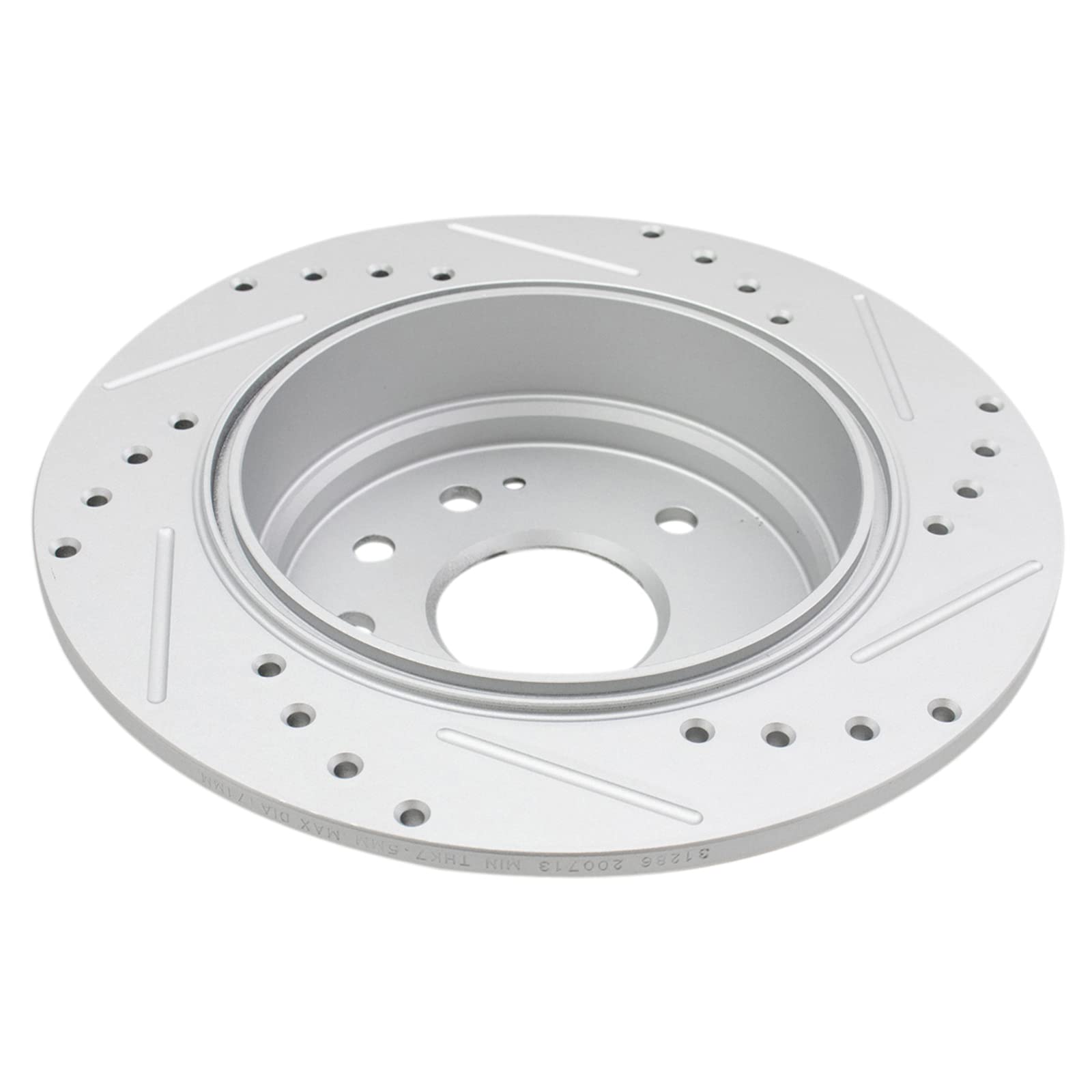 Trq Rear Performance Brake Rotors Set Premium G-Coated Cross Drilled & Slotted Compatible With 1999-2003 Acura Tl