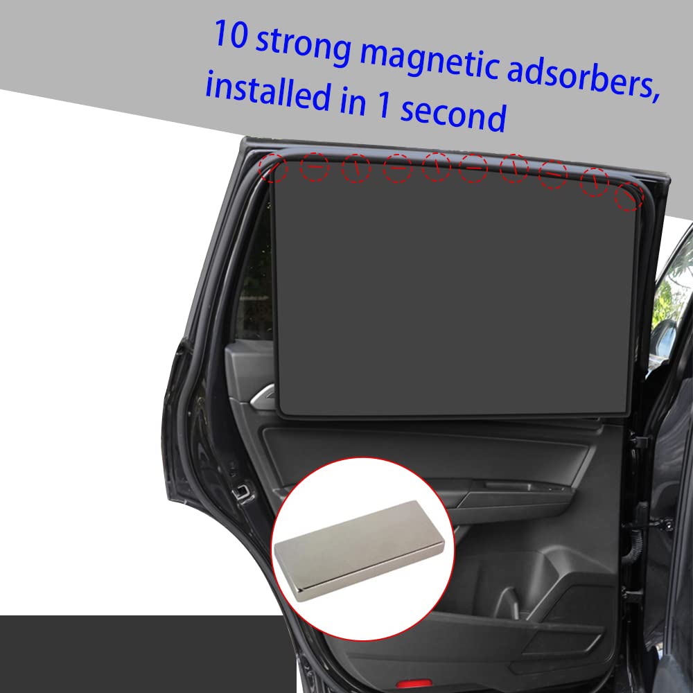 2PCS Car Side Window Sun Shades, Magnetic Sunshades for Car Windows, Front Seat Window Sunshades Privacy Curtains, Front Side Wi