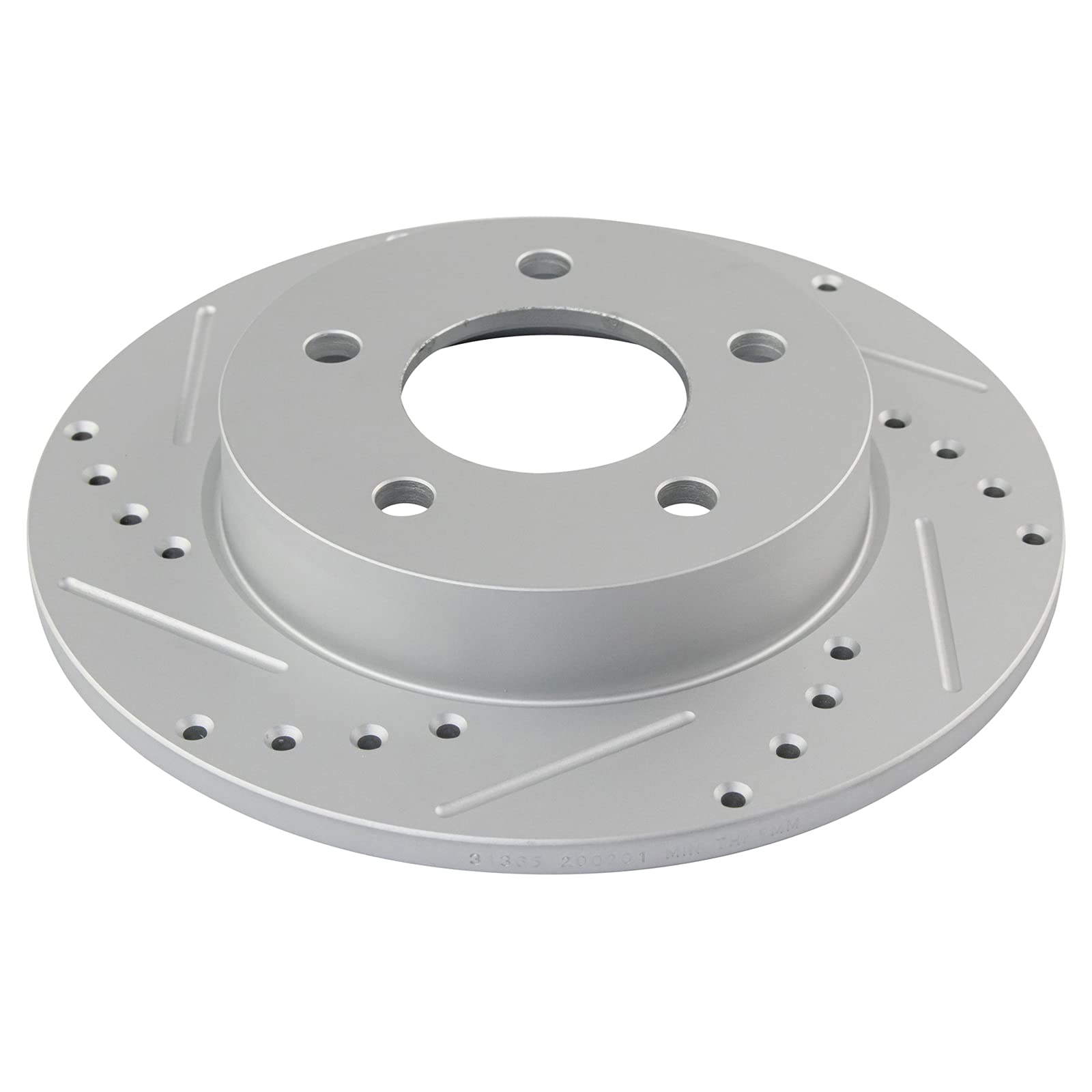 Trq Rear Performance Brake Rotors Set Premium G-Coated Cross Drilled & Slotted Compatible With 2004-2013 Mazda 3