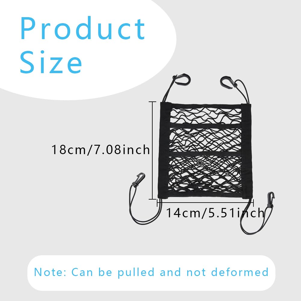 Car Organizer, Car Backseat Organizer, 3-Layer Car Mesh Organizer, Four-Side Elasticity Car Purse Net, Barrier Of Backseat Pet Kids, Car Interior Accessories Net Pocket Organizer Fit For Most Cars
