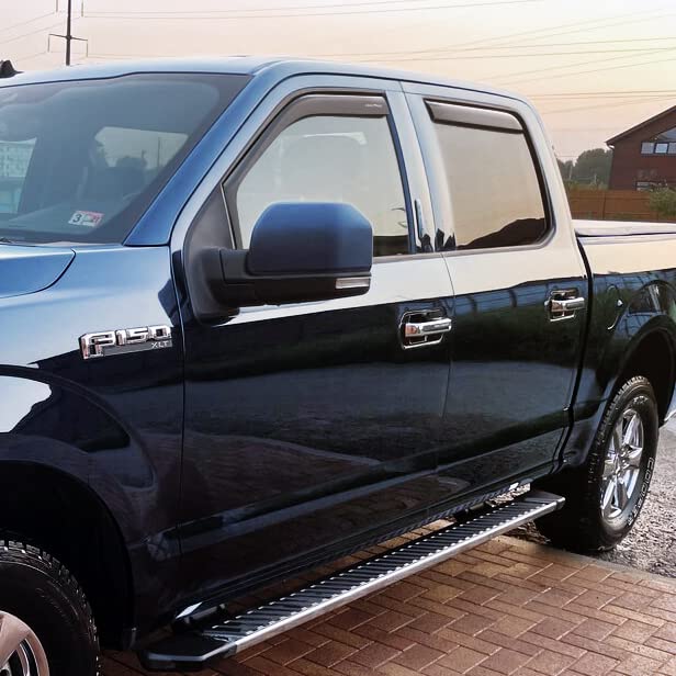 Goodyear Shatterproof In-Channel Window Deflectors For Ford F150 2015-2020 Supercrew (Fit For Ford F250-F550 17-23), Rain Guards