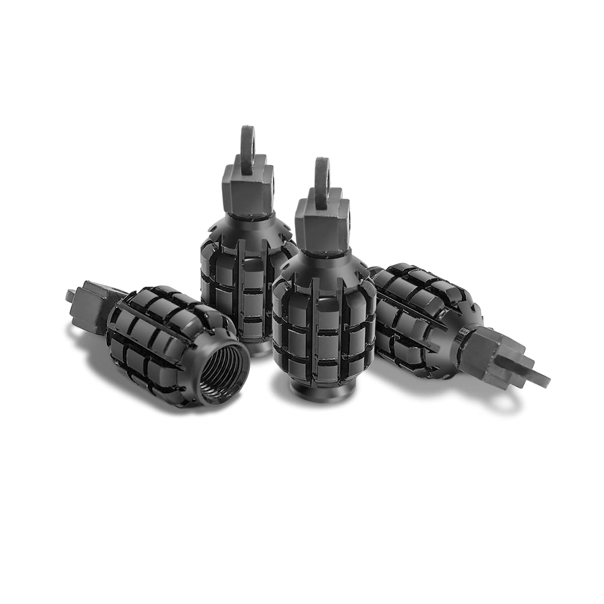 4 Pcs Car Tire Valve Stem Cap/Cover, Airtight Anti-Rust Valve Stem Caps Universal For Most Cars, Vehicles, Bicycles, Motorcycles And More, Cool Car Accessories For Men Women (Black1)