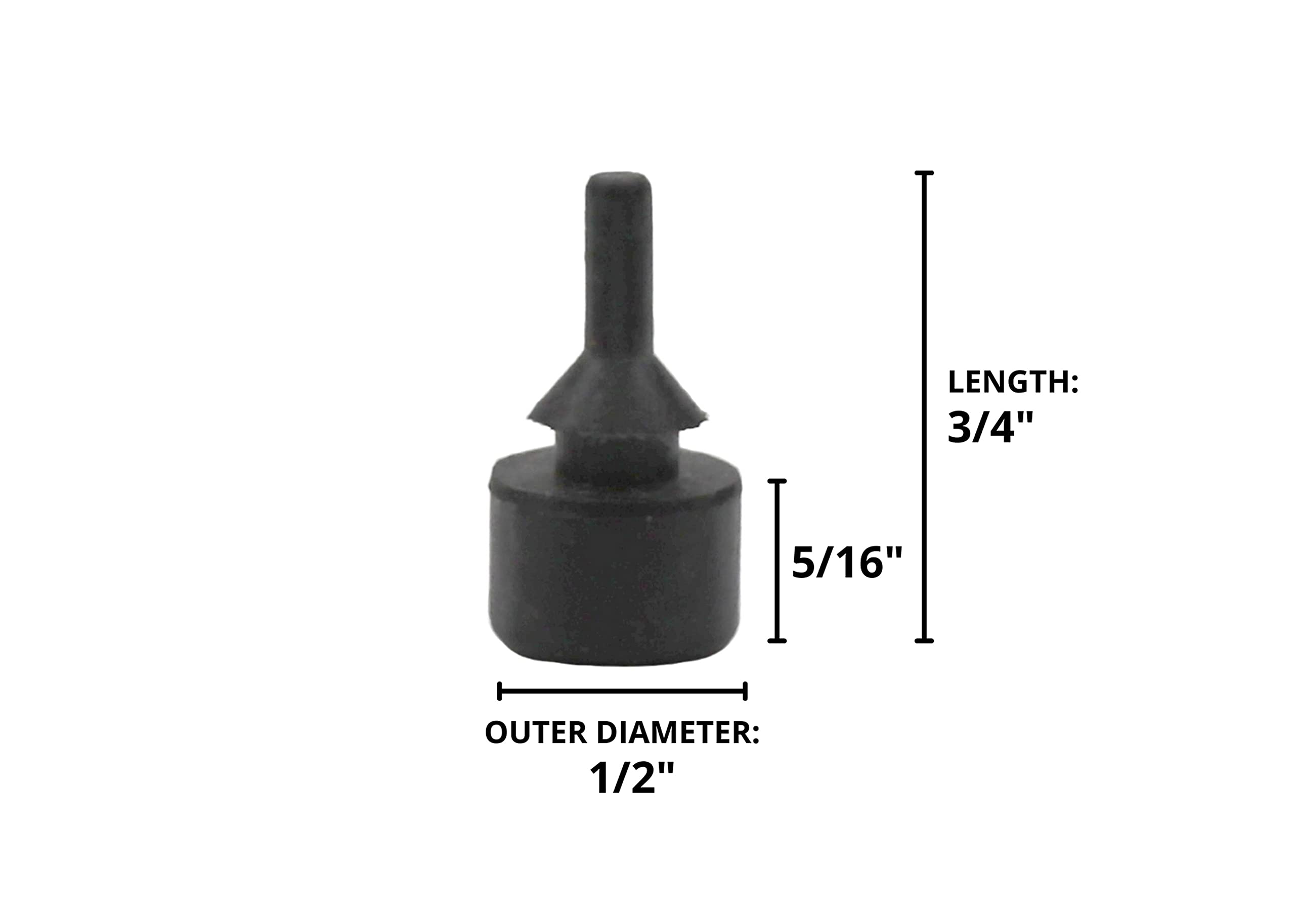 Red Hound Auto 25 Rubber Bumpers Fits 1/4 Inch Hole Push In General Purpose Universal Foot Pad Cushion Head 1/2 Inch O.D X 5/16'