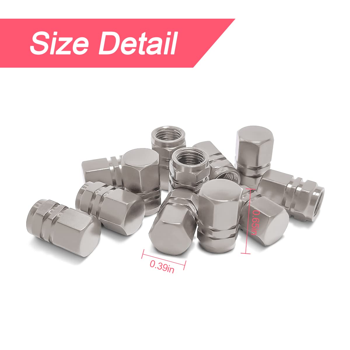 12 Pcs Car Tire Valve Stem Caps, Airtight Caps/Covers, Universal For Cars, Bicycles, Motorcycles, Suvs, Car Accessories For Men Women (Gray)