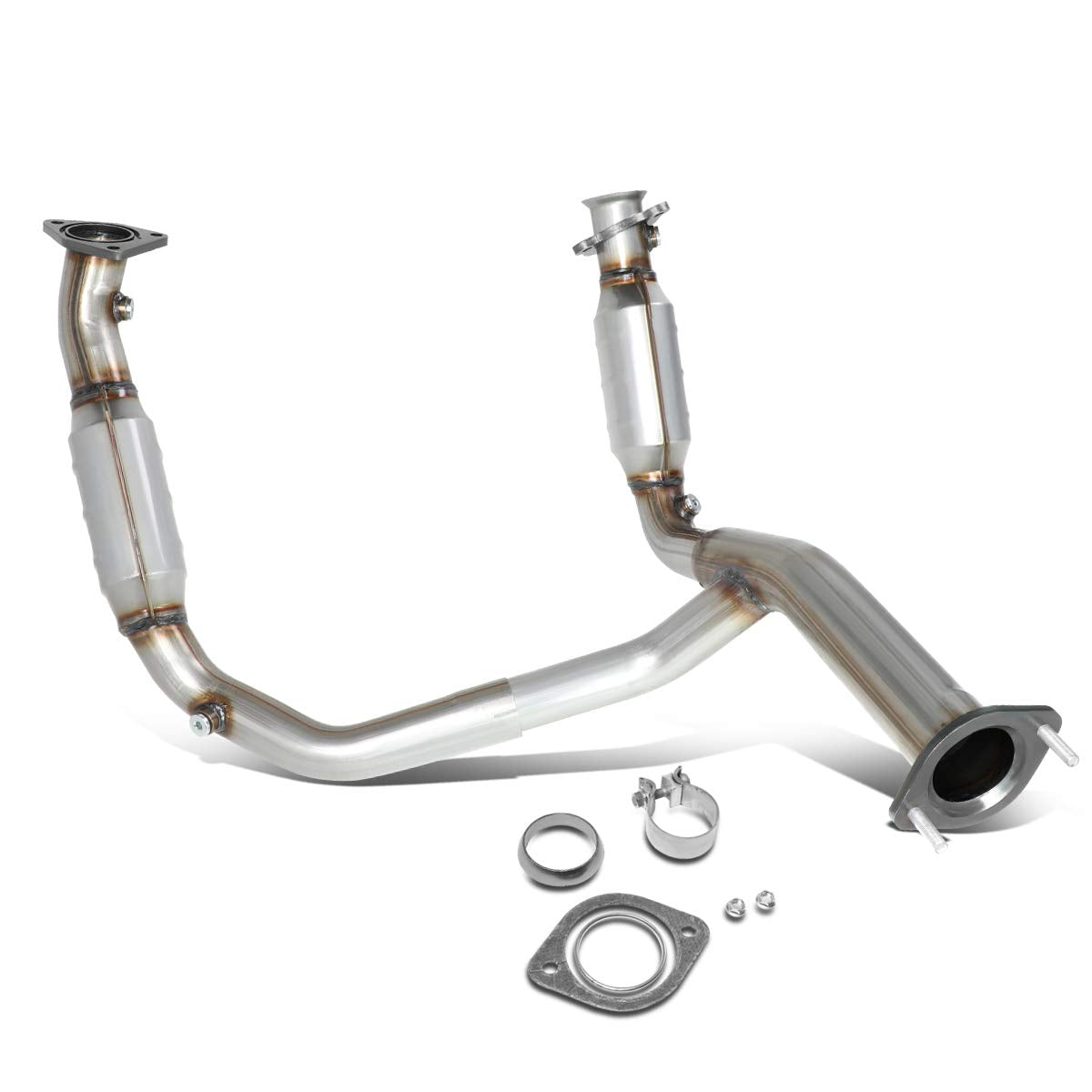 DNA MOTORING Factory Style Catalytic Converter Exhaust Y-Pipe Compatible with 07-09 Silverado Tahoe Sierra Tahoe 4.8 5.3 6.0L, O