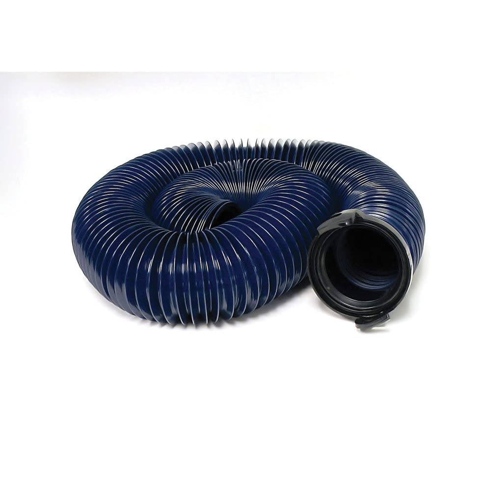 Valterra D04-0121 20' Blue Standard Bulk Quick Drain With Straight Hose Adapter, ( 1 Fitting End Only)