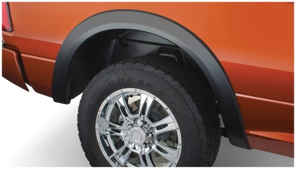 Bushwacker 50040-02 Black OE-Style Smooth Finish Rear Fender Flares for 2009-2018 Dodge Ram 1500; 2010-2018 Ram 2500, 3500 (Excl