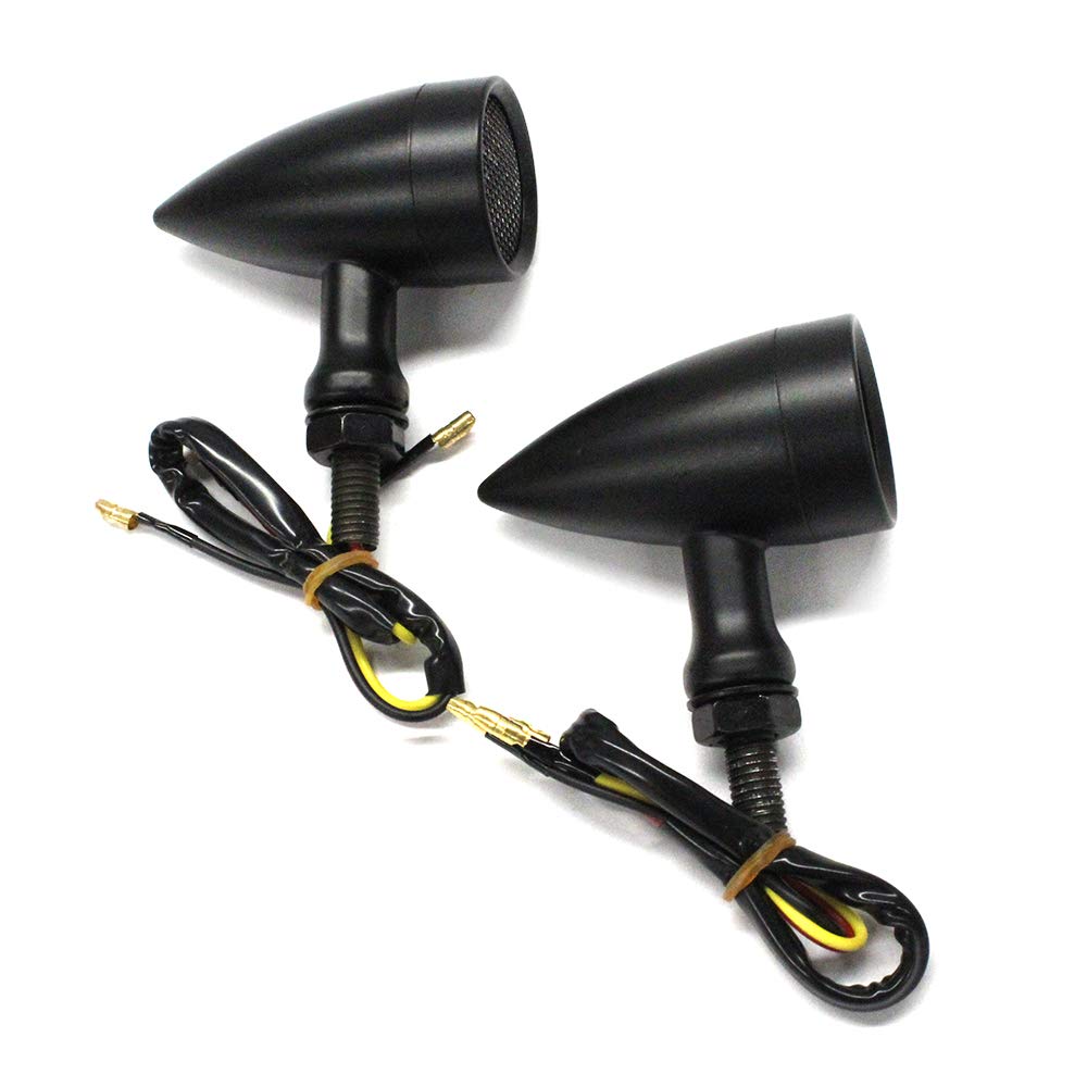 Black Motorcycle Led Turn Signals Red Light Brake Running Tail Lights Bullet