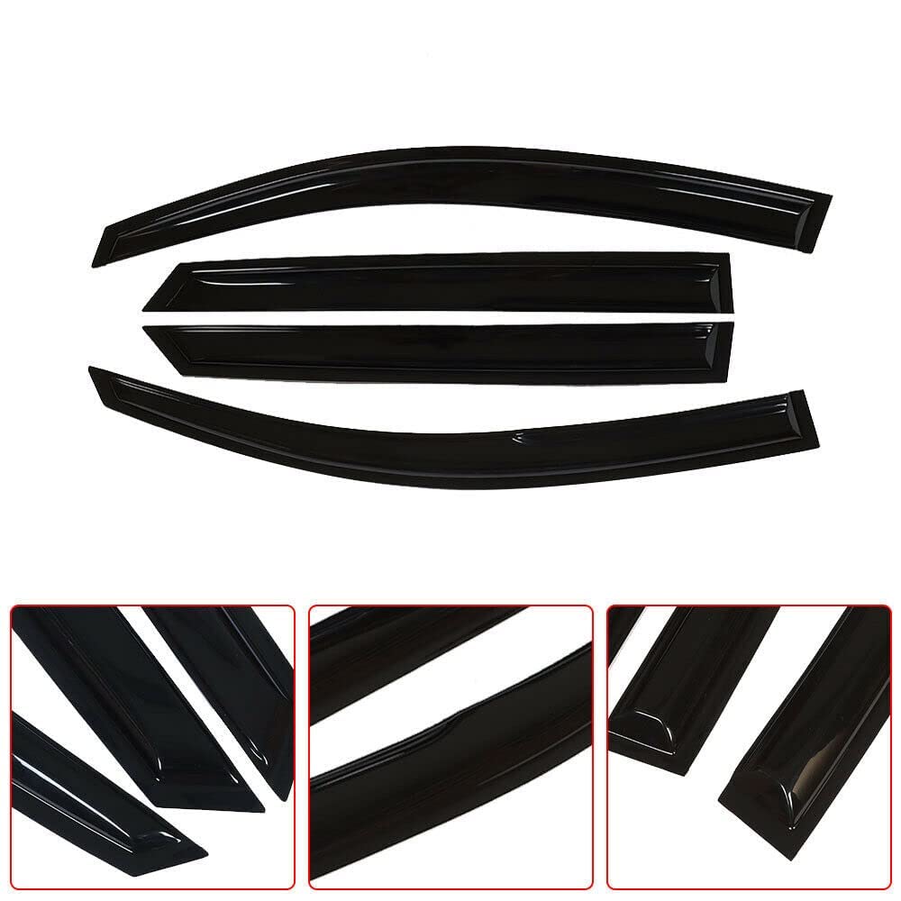 Zzdsnj Tape-On Windows Visor 4-Piece For 2016-2021 Hyundai Tucson Rain Guards Shield Shade Smoke