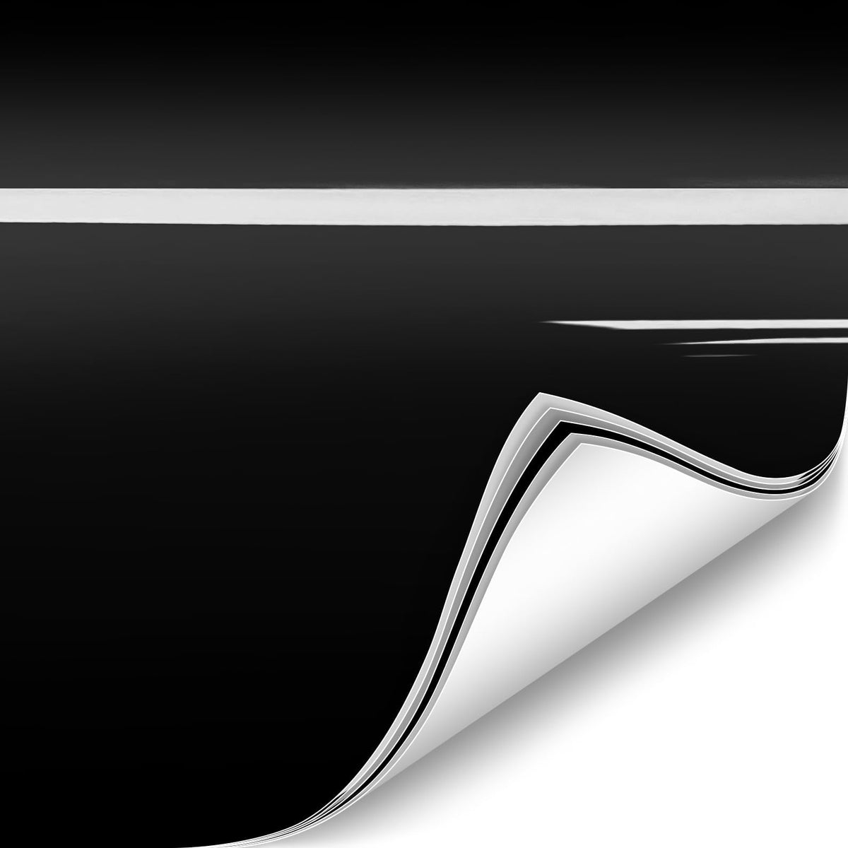 Colorfusion Ppf By Vvivid, Gloss Piano Black Dry Apply Ppf Vinyl Car Wrap Roll 1Ft X 5Ft