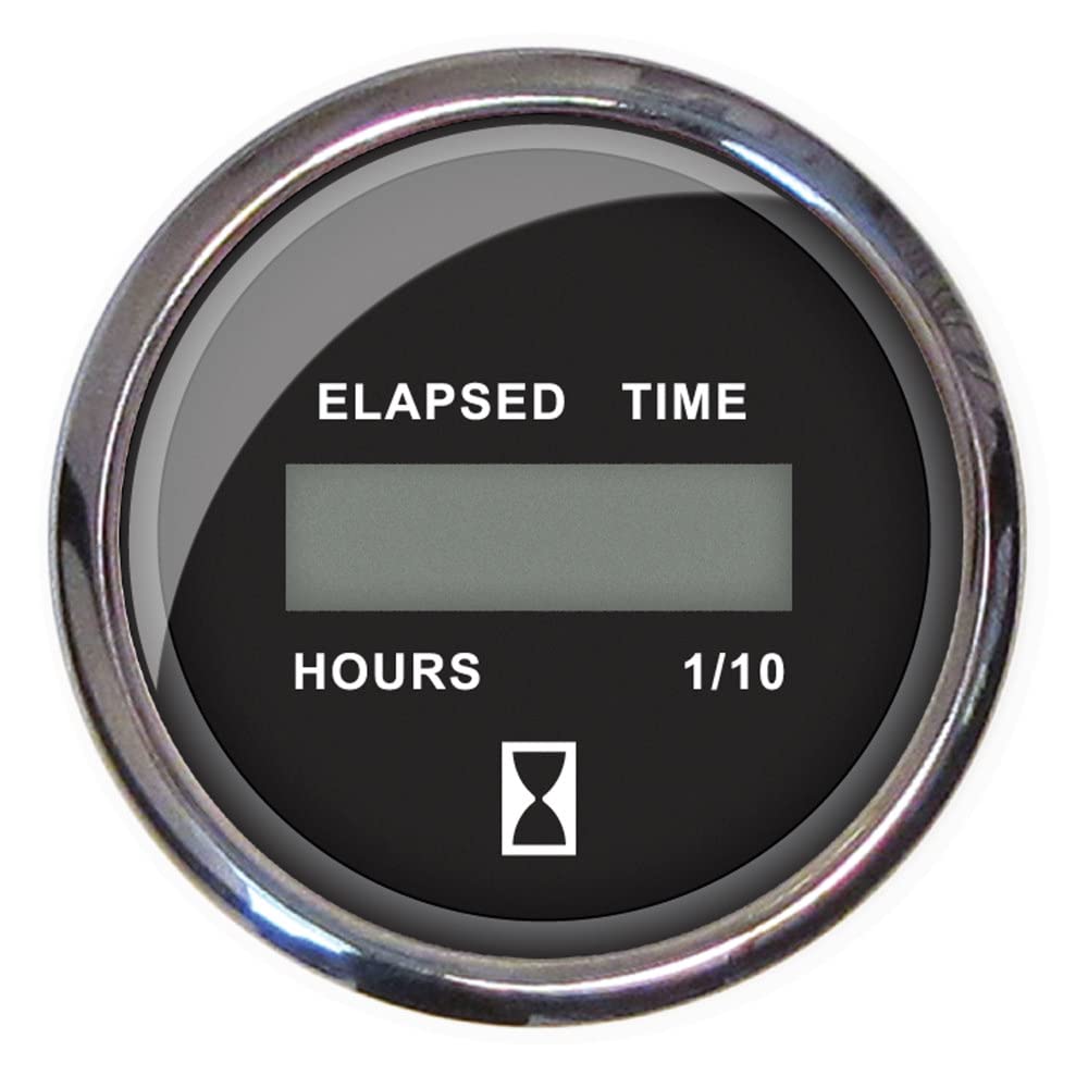 Faria Beede Instruments 13715 Chesapeake Stainless Steel Digital Hourmeter (12-32 Vdc) - 2, Black
