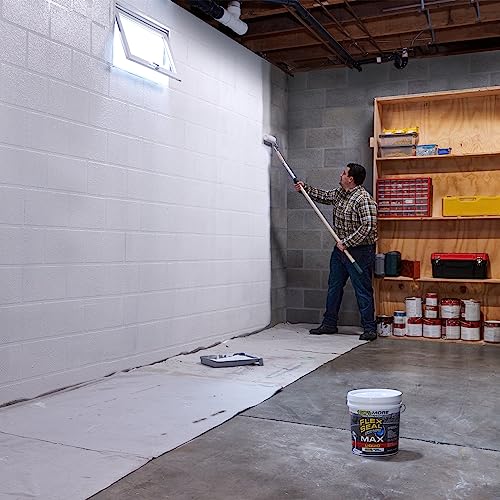 Flex Seal Liquid Max, 2.5 Gallon, White, Liquid Rubber Coating Sealant, Waterproof, Flexible, Breathable, And Uv Resistant, Roof Repair, Basements, Rv, Campers, Trailers, Marine, Epdm, Masonry