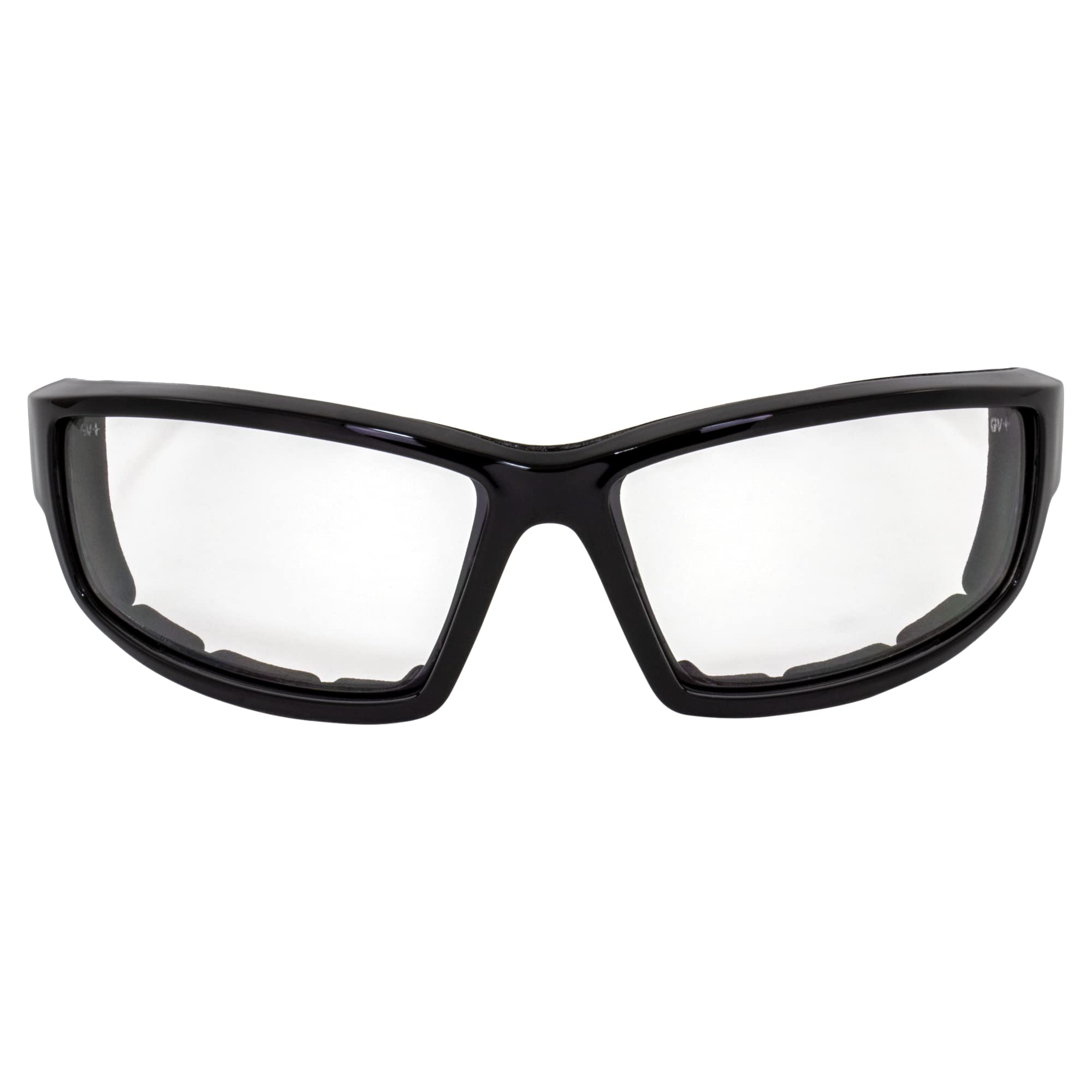 Global Vision Sly Padded Motorcycle Sunglasses Black Riding Glasses For Men Or Women (Clear Smoke & Yellow)