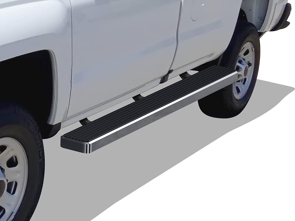 APS (Silver 6in Wheel to Wheel 304 Stainless Steel Running Boards Nerf Bars Compatible with Chevy Silverado GMC Sierra 2007-2018