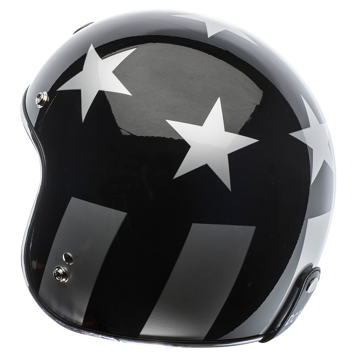 Torc Unisex-Adult Open-Face Style T-50 3/4 Retro Motorcycle Helmet With Graphic (Gloss Black Captain, Small)