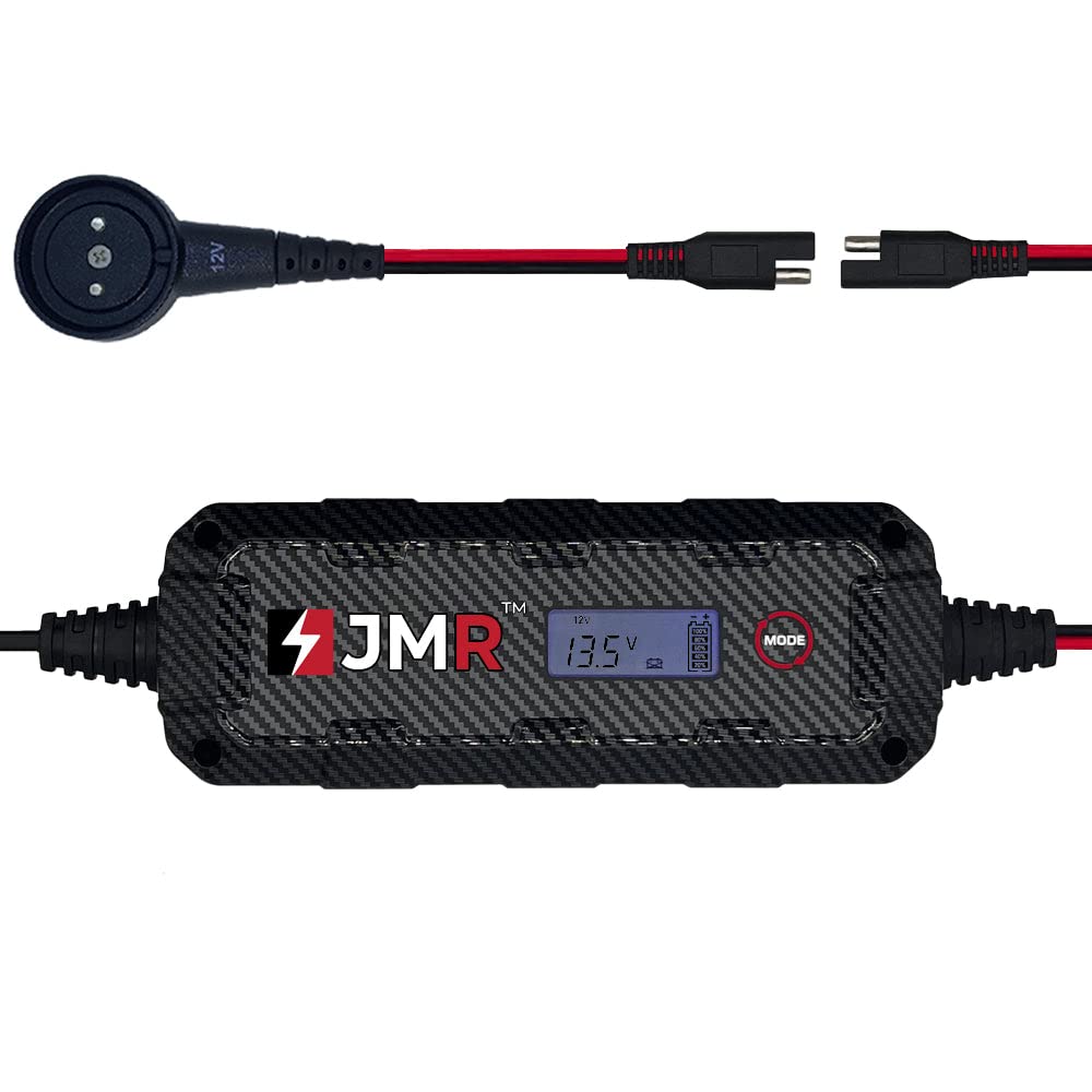 Jmr Battery Charger For Ferrari 488 F8 California T Portofino 812 Roma 296 Gtc4Lusso Ff F12 Purosangue 12Cilindri Trickle Charger Conditioner Maintainer (Magnetic Port, Add Lithium Mode)
