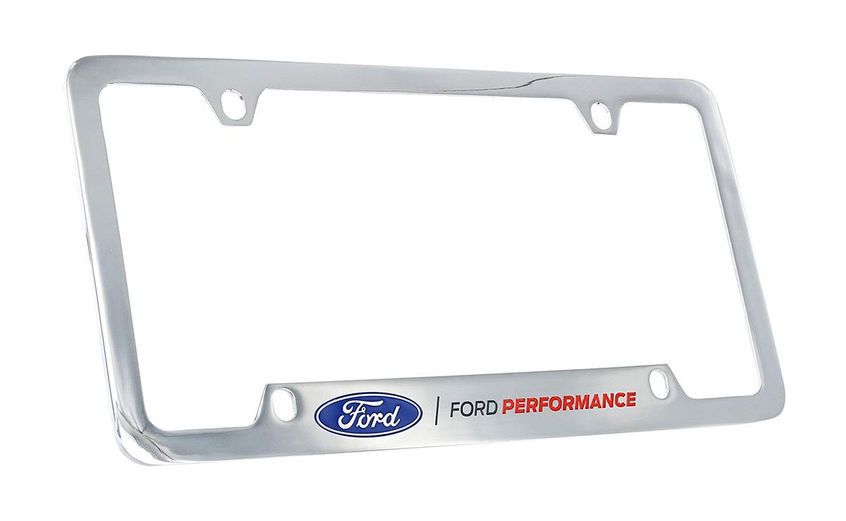 Ford Performance Wordmark Chrome Plated Metal License Plate Frame Holder