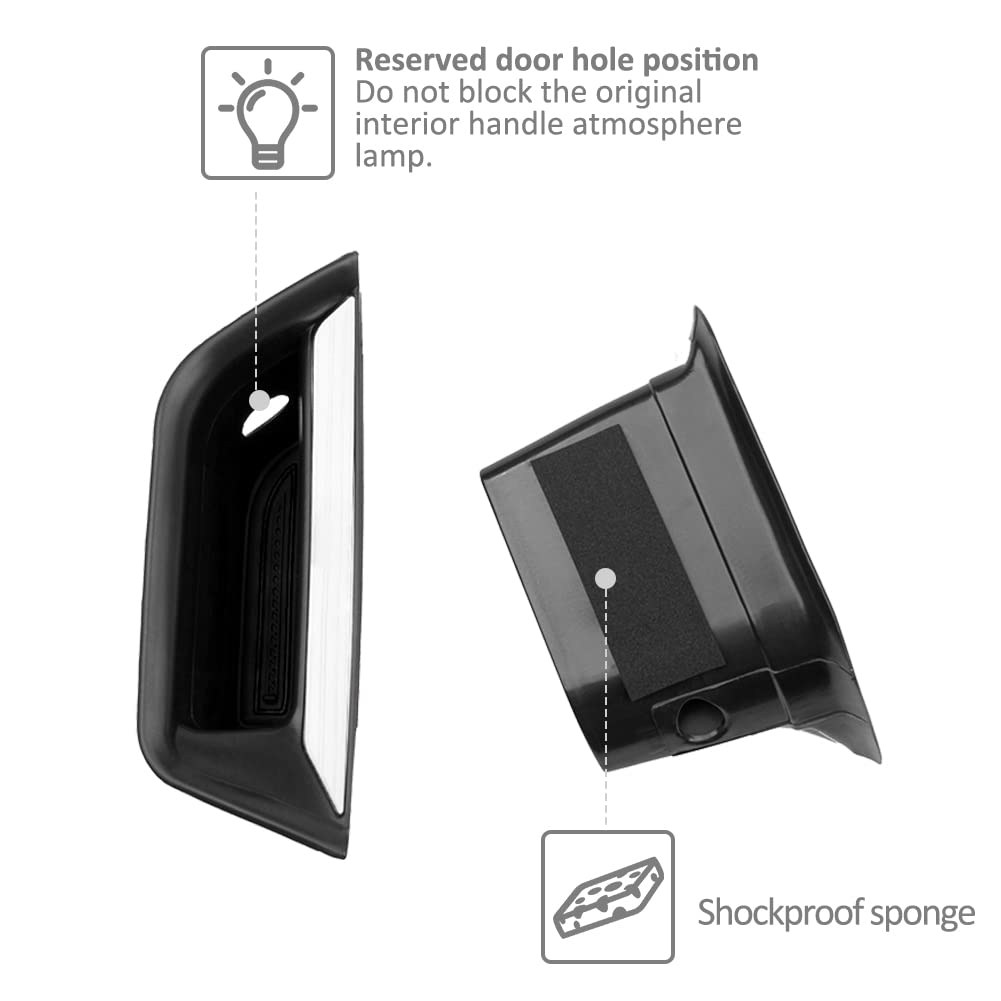 Yboueo 2Pcs Xt5 Rear Side Door Handle Storage Box Holder Upgraded Door Armrest Organizer For Cadillac Xt5 2023 2022 2021 2020 20