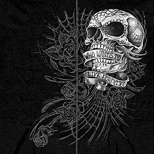 Hot Leathers Mens Motorcycle Gmz4356 Men S Sweet Demise Black Hoodie, Black, X-Large Us