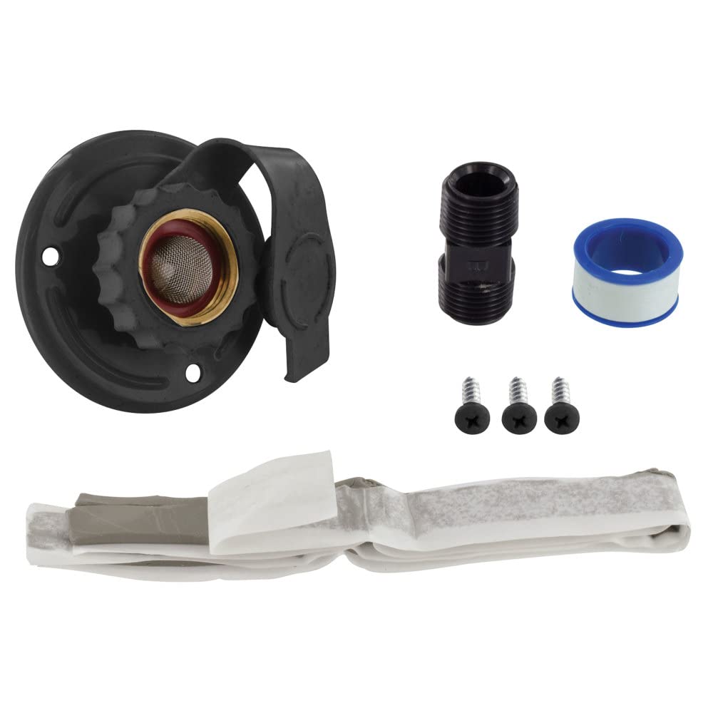 Valterra A01-0175Lfvp Flush-Mount Water Inlet - Fpt, 2-3/4 Metal Flange, Black (Carded)