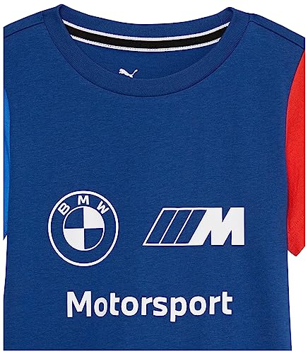 PUMA BMW M Motorsports Kids Essentials Logo Tee, PRO Blue-M Color, Medium