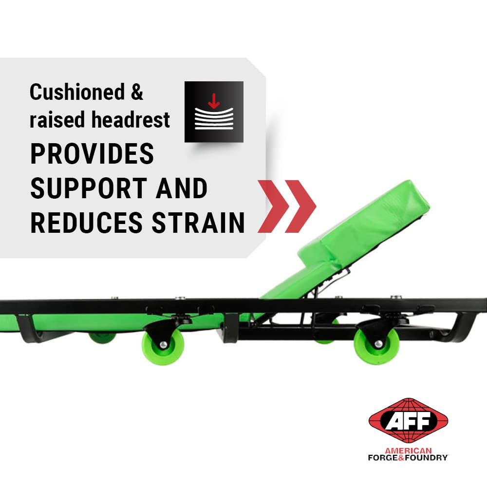 AFF Viking Mechanic's Creeper - Low Profile Fully Padded Design with Adjustable Head - Heavy Duty