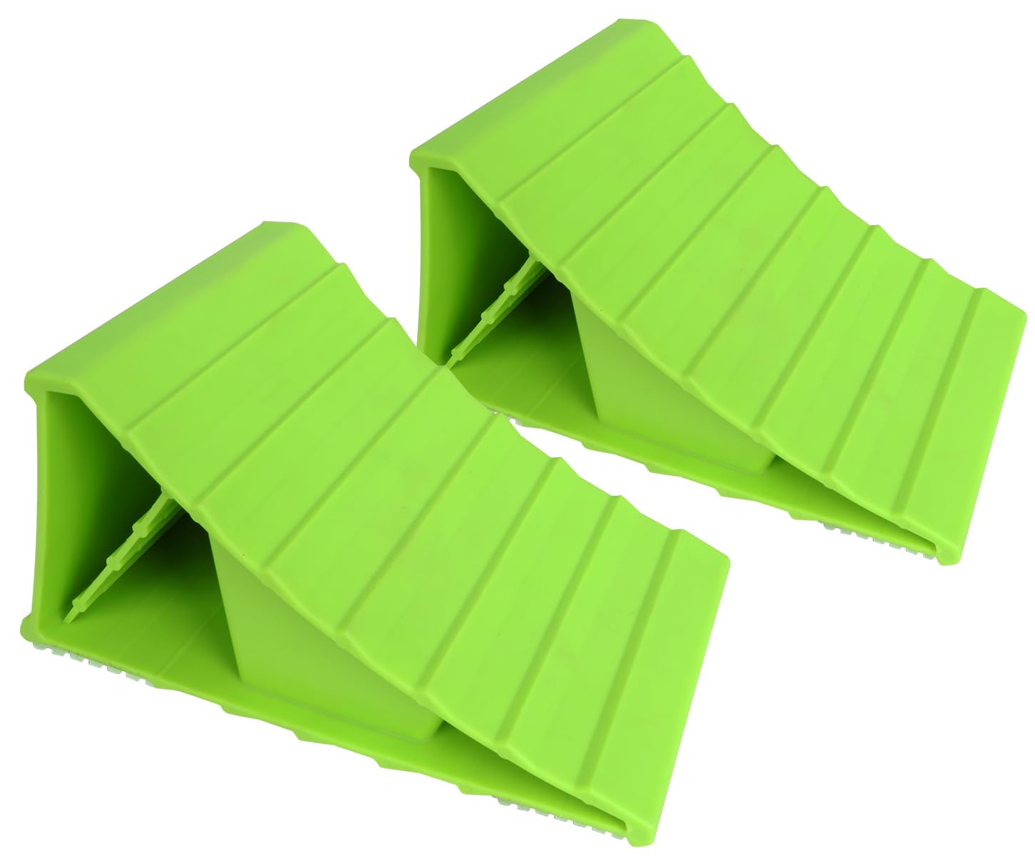 MaxxHaul 50230 High Visibility Polypropylene Wheel Chocks 2-Pack Non-Slip Base