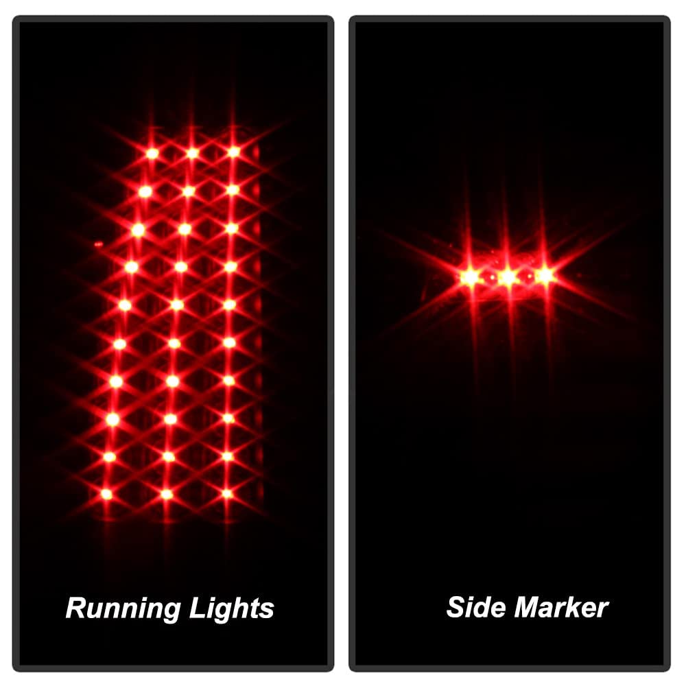 Acanii - For Black Smoke 1999-2002 Chevy Siverado 1500 Gmc Sierra Led Tail Lights Brake Lamps