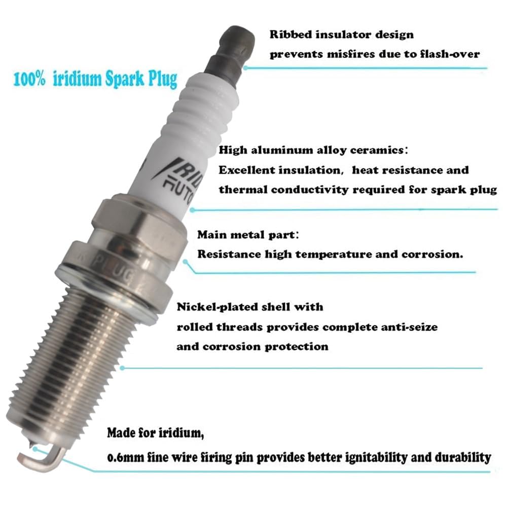 Autowxjq Ignition Coil Iridium Spark Plugs Set of 8pcs Compatible with 2007 2008 2009 2010 2011 2012 2013 2014 2015 2016 2017 20