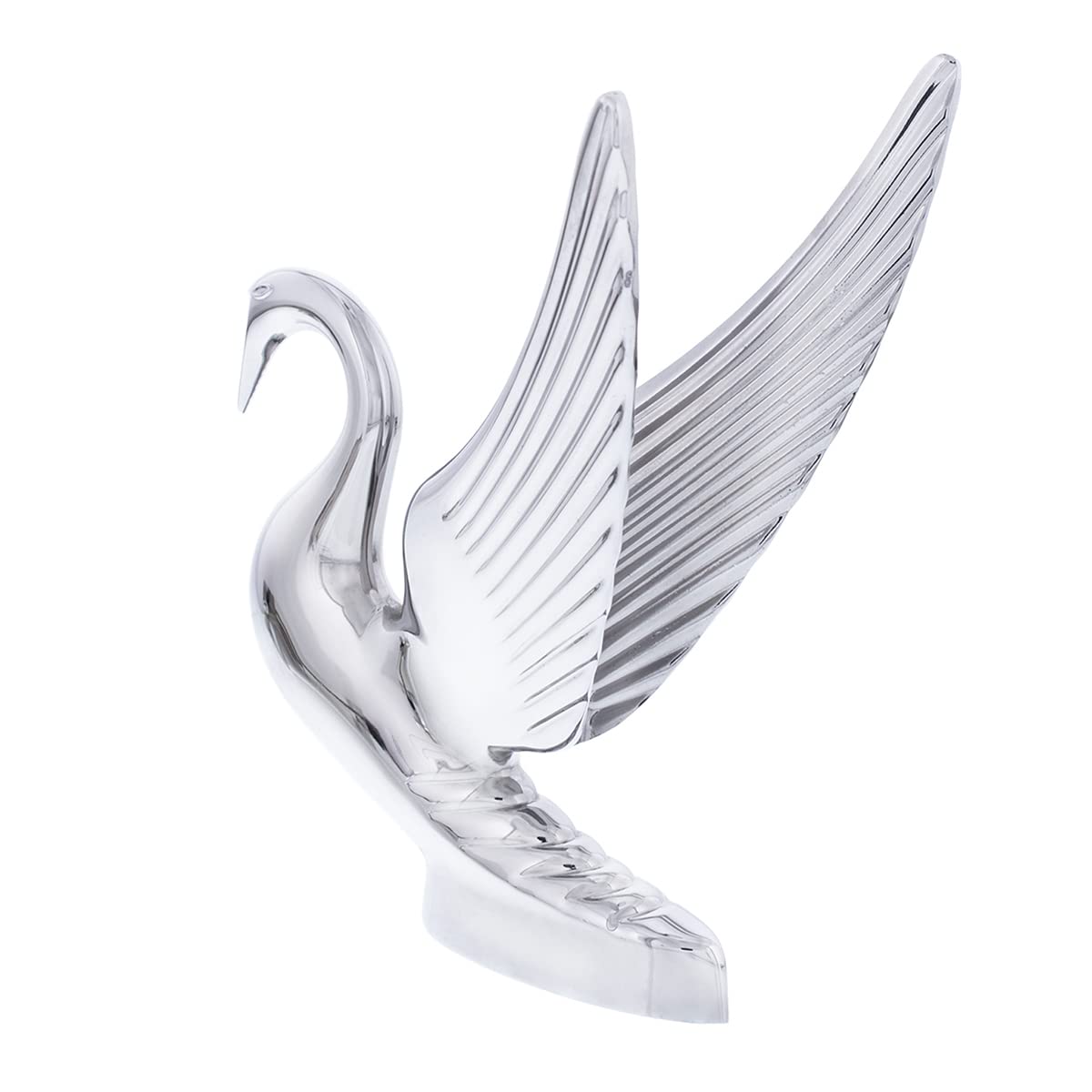 United Pacific Chrome Swan Hood Ornament - Heavy-Duty Cast Metal, Model 72001, Universal Two Stud Install