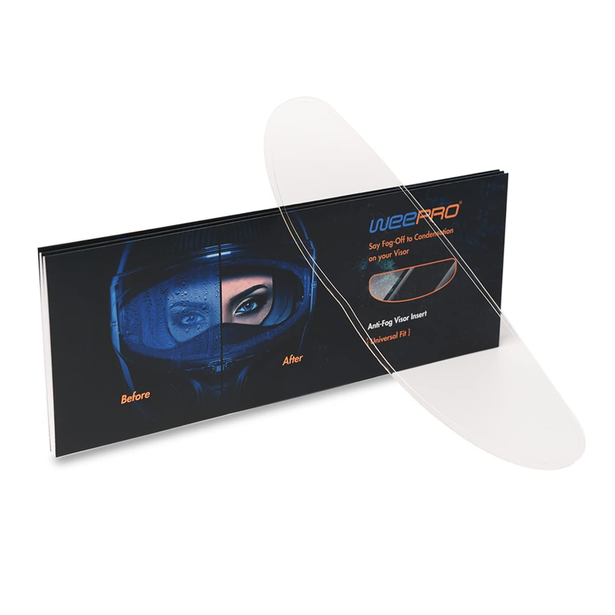 Universal Helmet Shield Anti Fog Film,Clear Visor Lens Insert Fog Resistant 3.7'' X 10.7'' - 2 Pcs