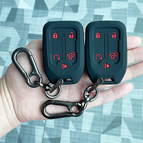 Tandrive 2Pcs Silicone Smart Key Fob Cover For 2023 2022 2021 2020 2019 Gmc Sierra And Chevy Silverado 1500 2500Hd 3500Hd, Remot