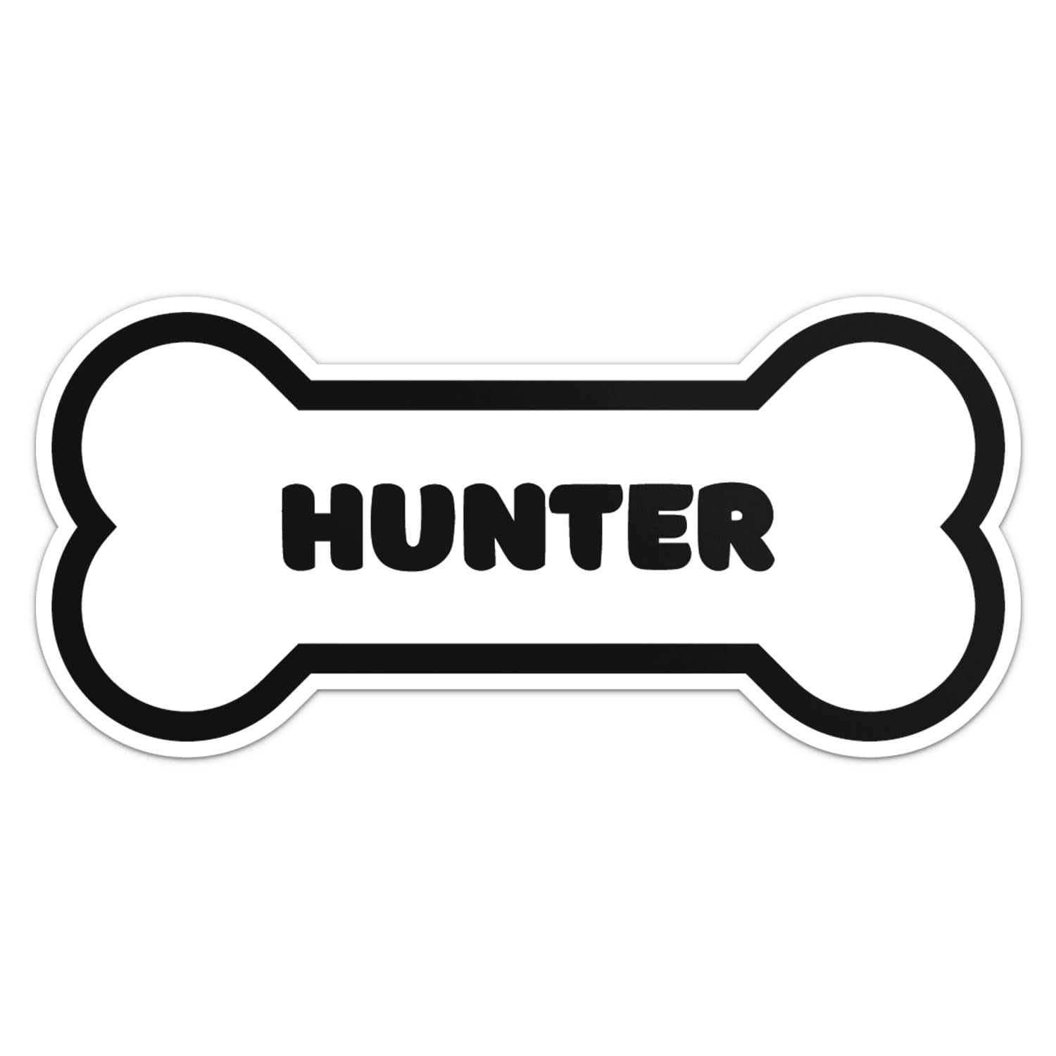 Hunter Dog Name Sticker - Waterproof Vinyl Decal For Car Bumper, Laptop, Water Bottle, Wall, And Window, Size - 6'' Longer Side