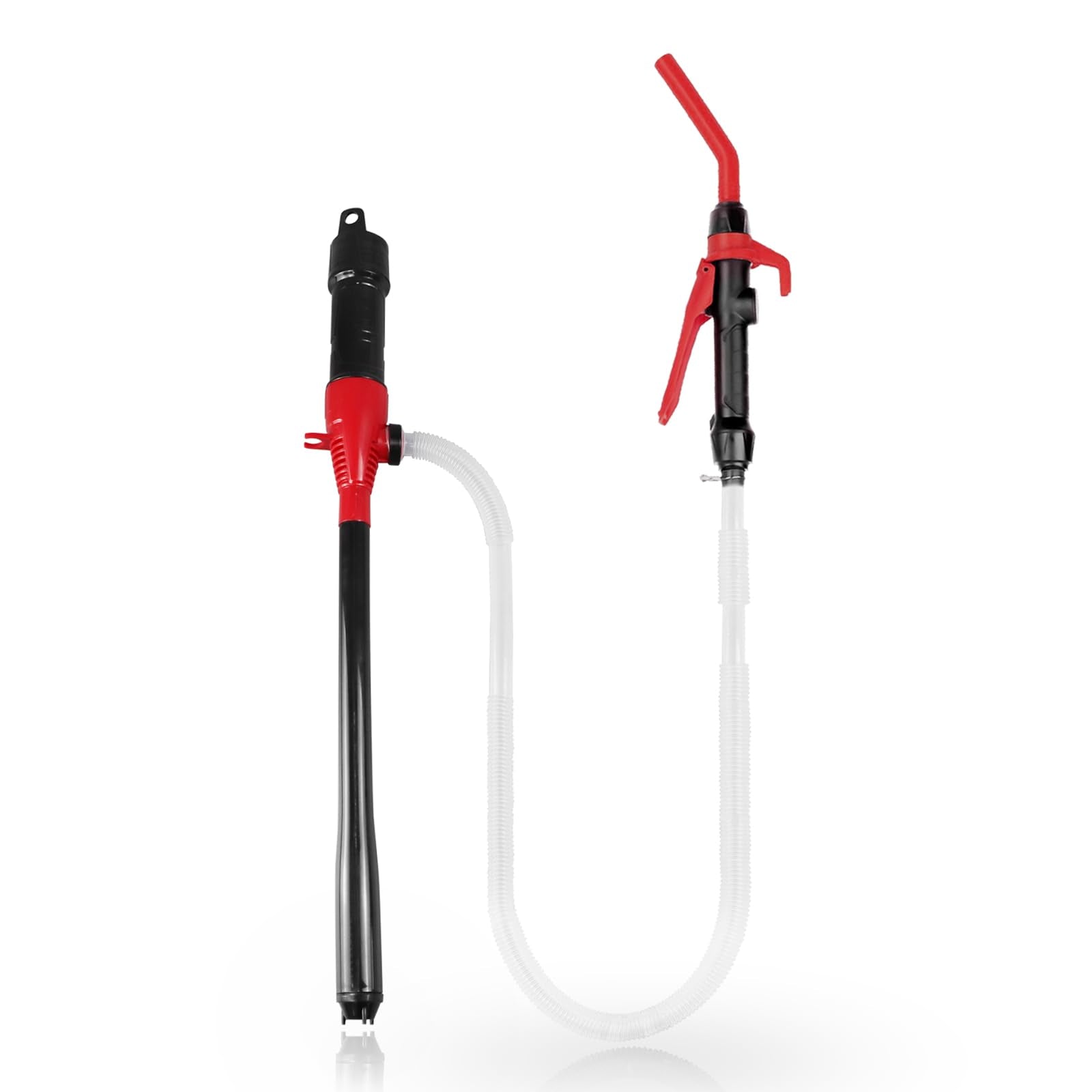 FUELIO Gas Transfer Pump Battery Powered - Fuel Transfer Pump with Nozzle - Battery Operated Gas Pump With 3 FT Long Hose 2.2 GP