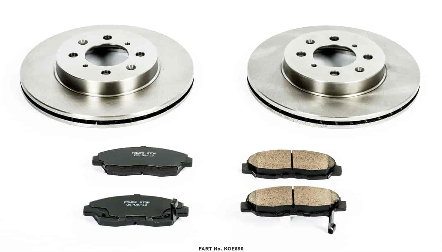 Power Stop Koe690 Front Autospecialty Replacement Brake Pad And Rotor Kit For 1996-2005 Honda Civic | 2010-2014 Honda Insight [A