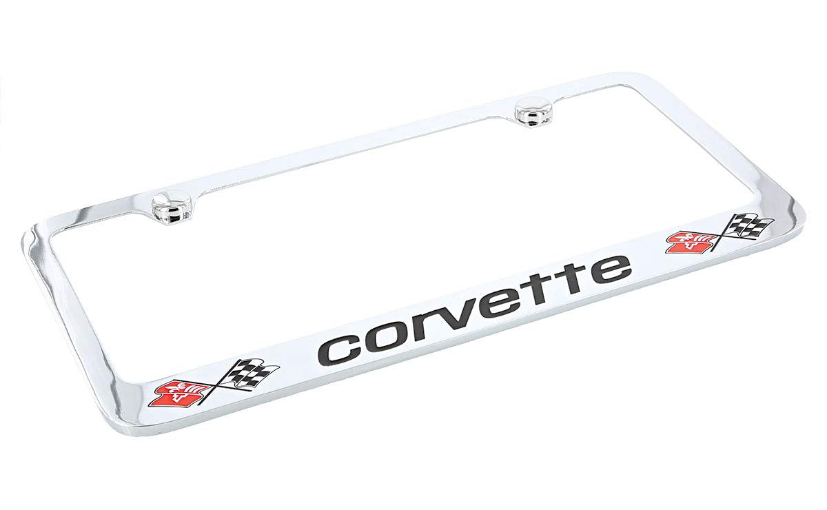 License Frame Inc. Chevrolet Corvette C3 Chrome Plated Metal License Plate Frame Holder