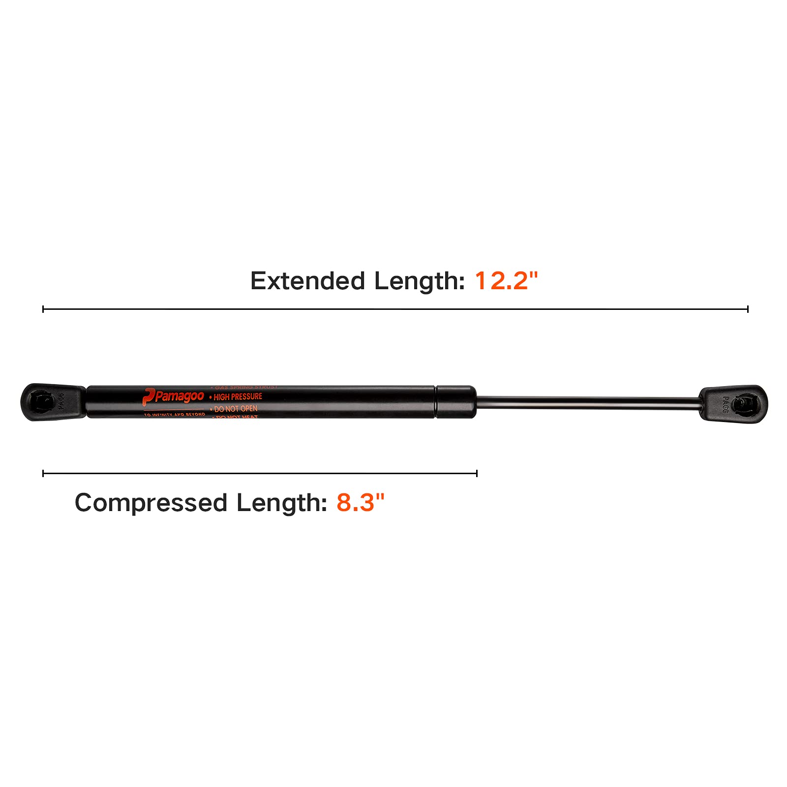 C16-03795 12 Inch 24 Lbs Gas Strut Shocks Lift For Leer Pickup Truck Camper Shell Rear Side Window Tool Box Lid Canopy Door Support, 12 Gas Spring By Pamagoo 2 Pack