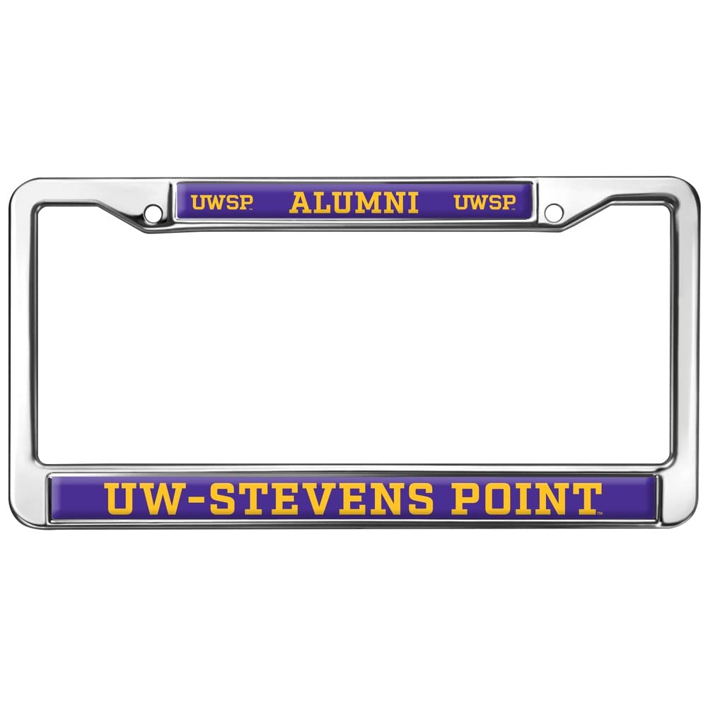 Wisconsin-Stevens Point Alumni Logo Full Size Standard License Plate Metal Frame