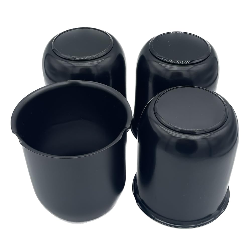 AYZH 4 Pack 3.19inch Push Thru Center Caps Push Thru for Trailer Wheel Rims 3.19'' Center Bore Black Steel