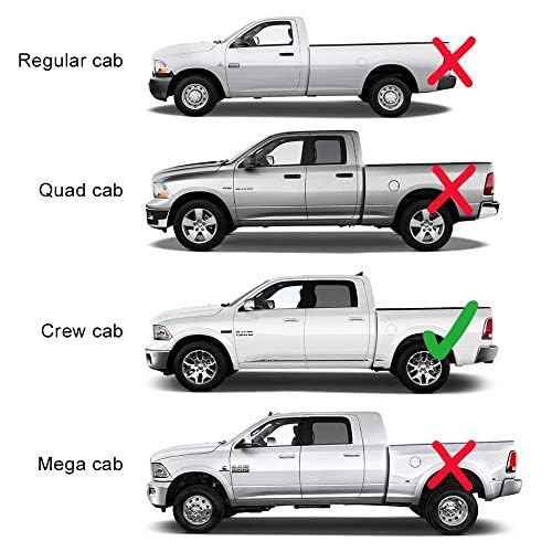 PIT66 Black Trail Armor Rocker Panel, Compatible with 2009-2018 Dodge Ram 1500 - Only Fits Crew Cab, Fit 2010-2018 Ram 2500 3500