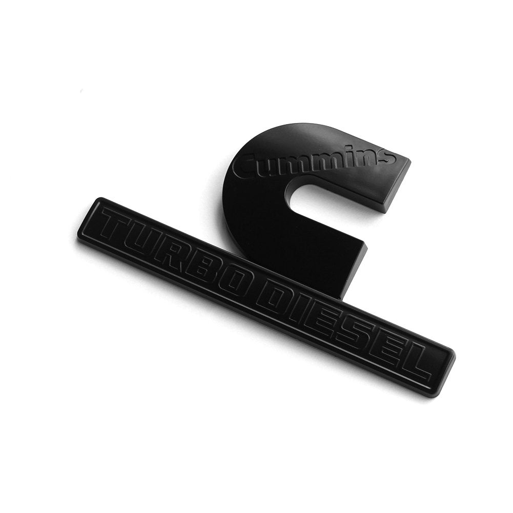 Yoaoo 2Pack Replacement Compatible With Cummins Turbo Emblem Badge 2500 3500 Emblem Matte Big All Black 6.2' By 3.4' Inches