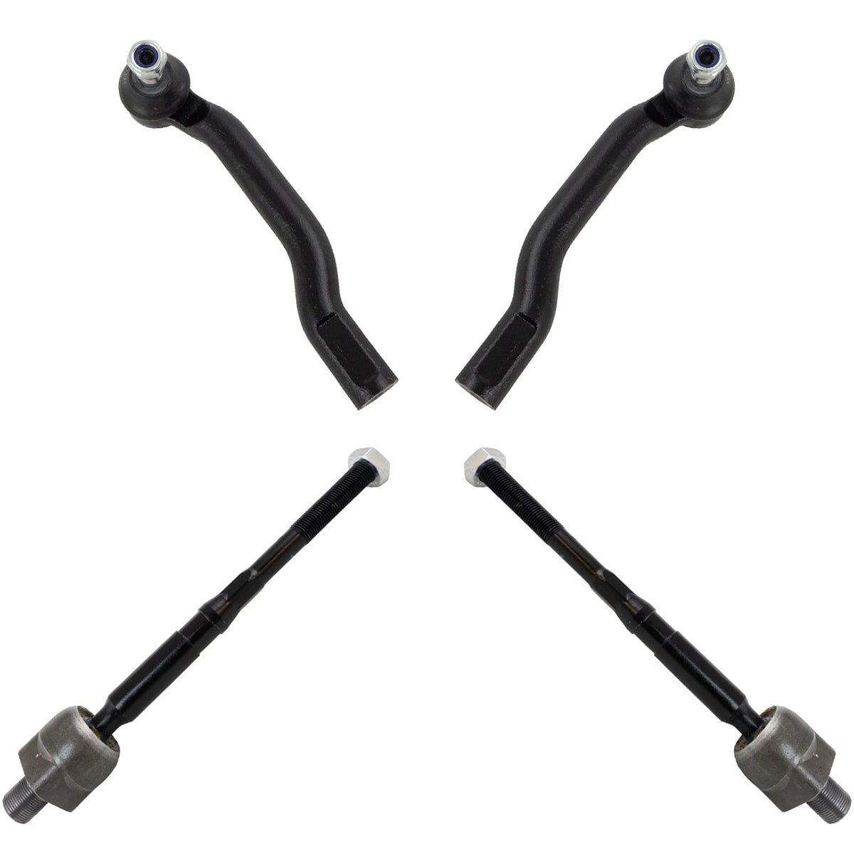 Trq Front Inner And Outer Tie Rod Set Compatible With 2011-2017 Nissan Juke 2011-2012 Leaf