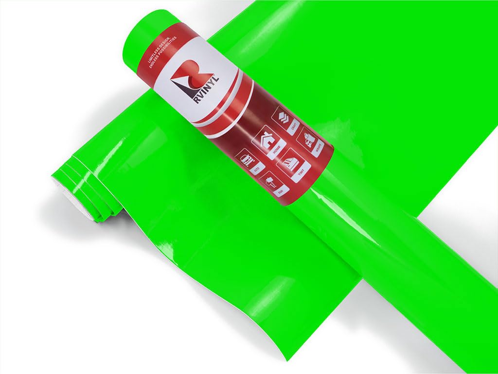 3M 1080 Series Vcw17120 Satin Neon Fluorescent Green - 5Ft X 8Ft - Dual Cast Car Wrap Vinyl Film - Controltac Air Release Adhesi