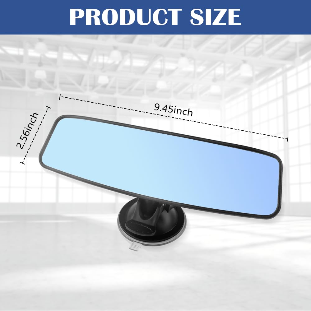 Suction Cup Rear View Mirror for Car,HD Wide Angle Car Mirror with Anti Glare & 360 Adjustable Design,Multifunctional Car Truck
