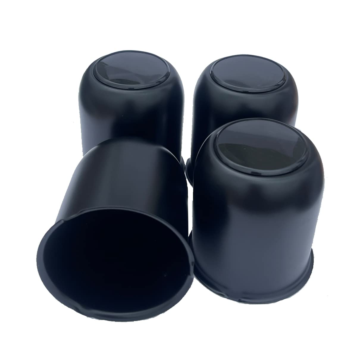 AYZH 4 Pack 3.19inch Push Thru Center Caps Push Thru for Trailer Wheel Rims 3.19'' Center Bore Black Steel